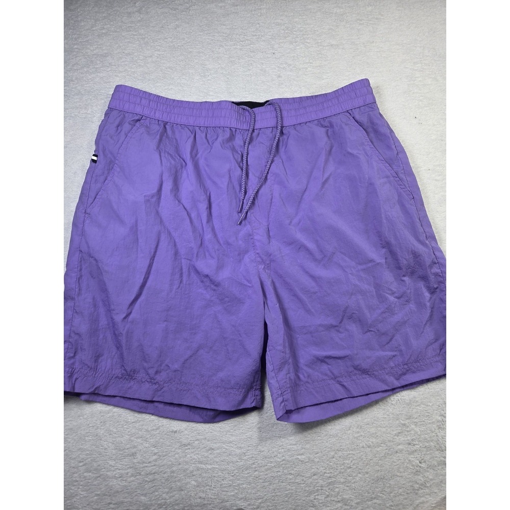 Edgar + Ash Swim Trunks Mens Medium Purple Nylon Mesh Lined Beach Pool Shorts
